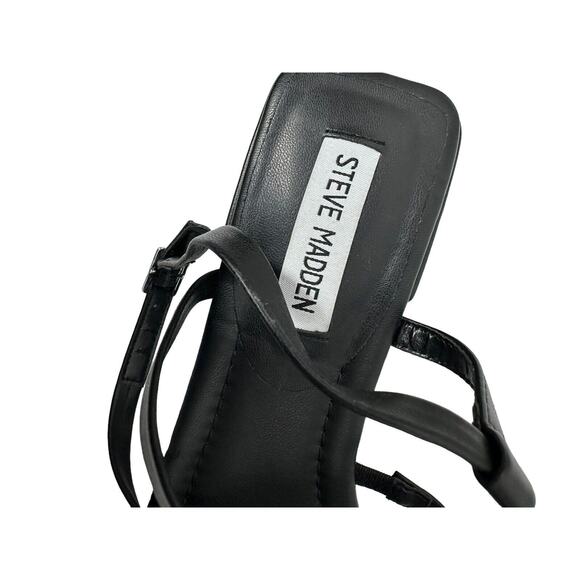 NEW Steve Madden Womens Appealing Sandal 9M Strappy Vegan Leather Block Heel - Picture 7 of 9